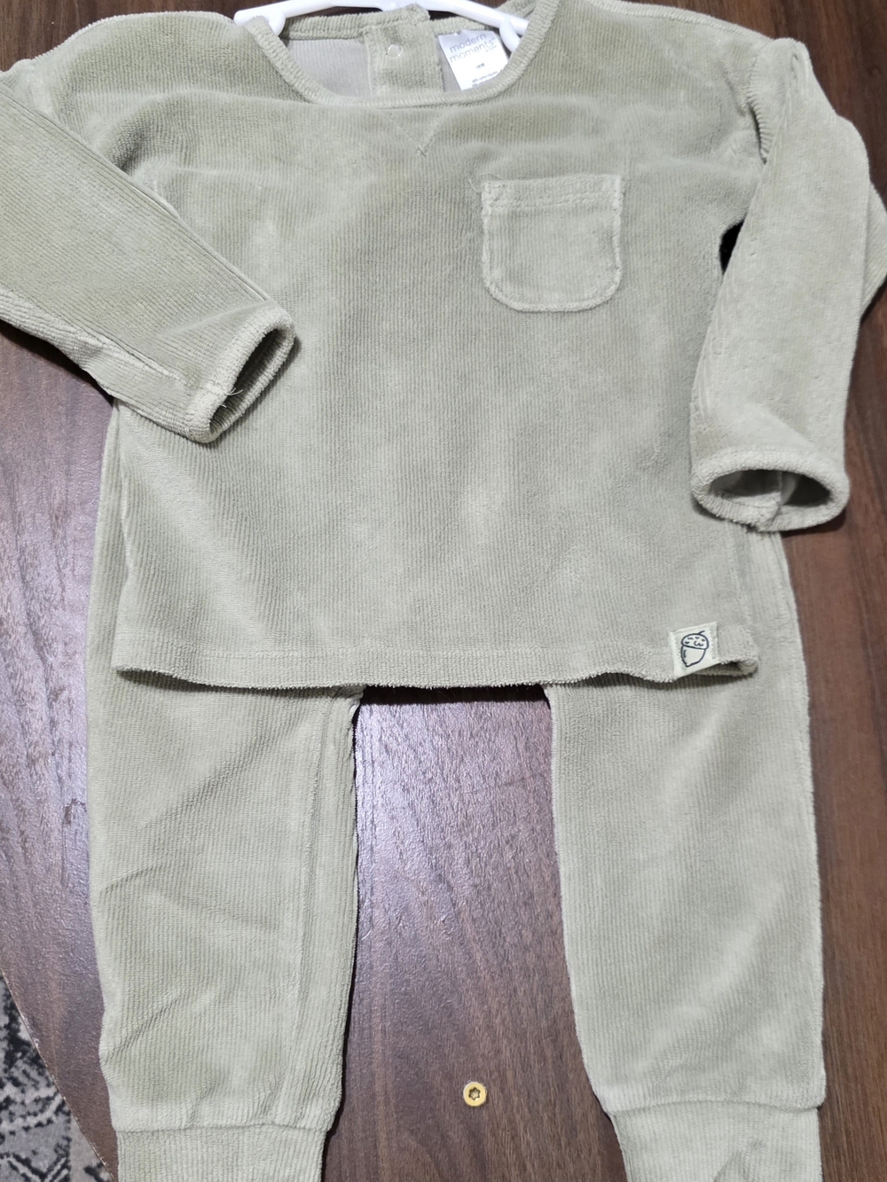 Toddler Olive Green Corduroy Jogger Set